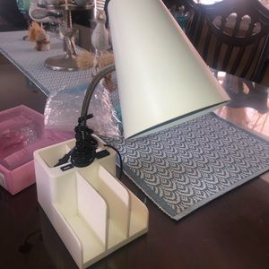 Lamp with usb charger and storage